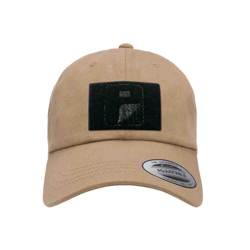 Dad Hat With A Pull Patch By Snapback - Khaki - Pull Patch - Removable Patches For Authentic Flexfit and Snapback Hats