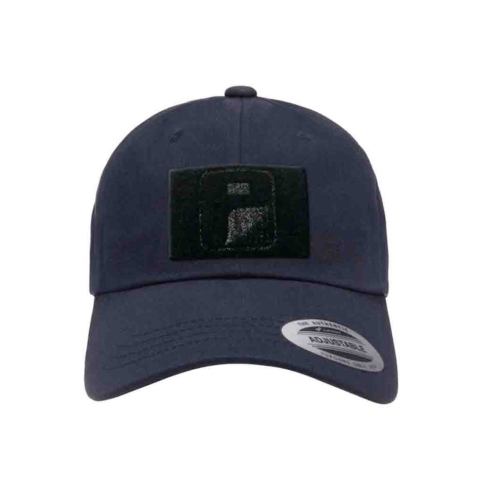 Dad Hat With A Pull Patch By Snapback - Navy Blue - Pull Patch - Removable Patches For Authentic Flexfit and Snapback Hats