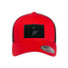 Retro Trucker 2-Tone Pull Patch Hat By Snapback - Red and Black - Pull Patch - Removable Patches For Authentic Flexfit and Snapback Hats