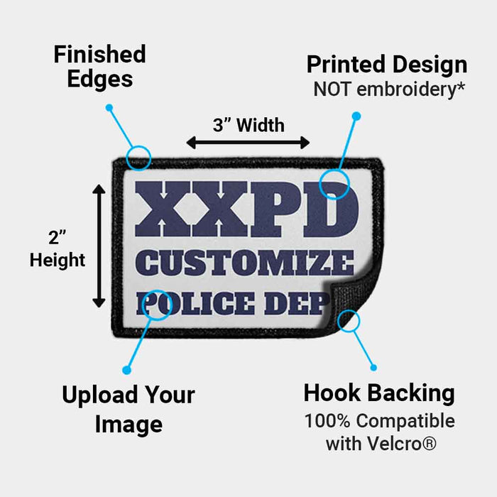 Customizable - Police Department - Grey - Removable Patch