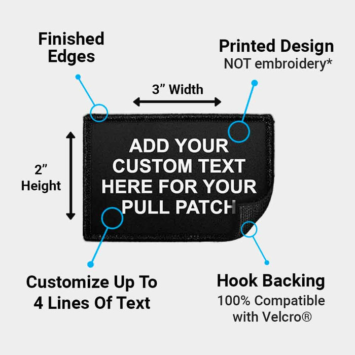 Customizable - Up To 4 Lines Of Text - Black - Removable Patch