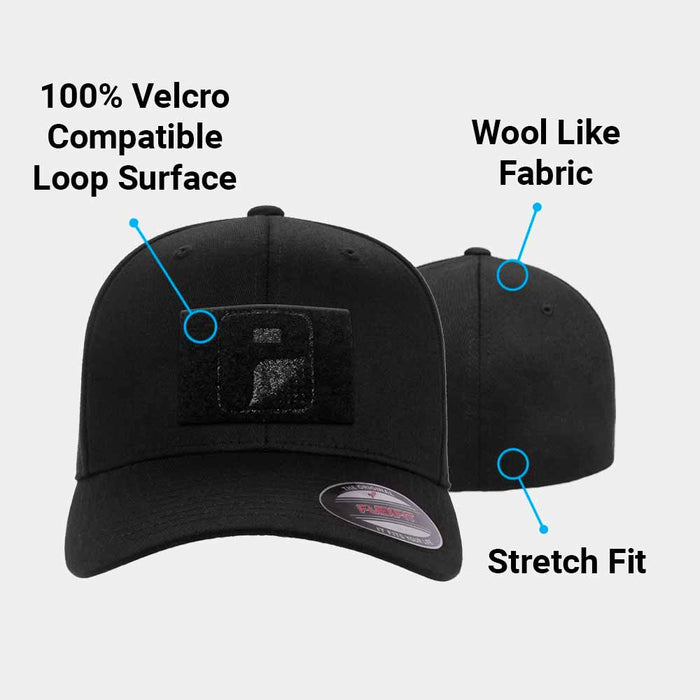 Premium Curved Bill Flexfit Hat by Pull Patch (Black)