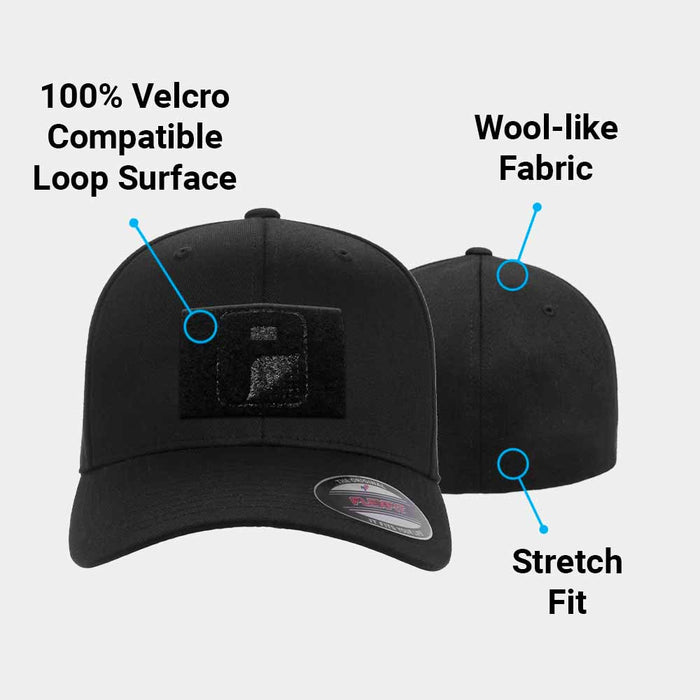 XL/XXL Premium Curved Bill Flexfit Hat by Pull Patch (Black)