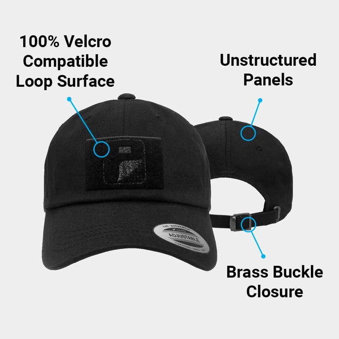 Curved Bill Adjustable Dad Hat by Pull Patch (Black)