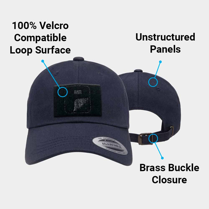 Curved Bill Adjustable Dad Hat by Pull Patch (Navy Blue)