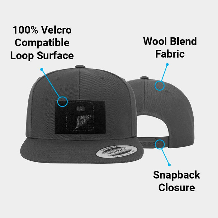 Premium Flat Bill Snapback Hat by Pull Patch (Dark Grey)