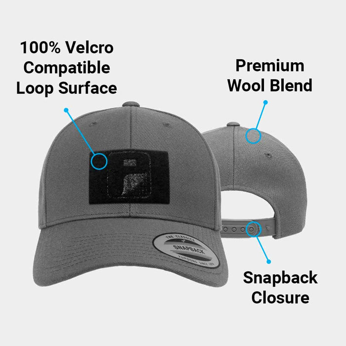 Premium Curved Bill Snapback Hat by Pull Patch (Dark Grey)