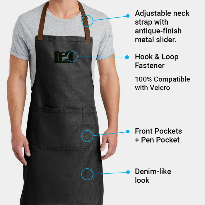 Pull Patch Craftsman Style Full Length BBQ & Baking Apron - Dark Midnight