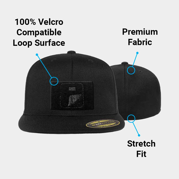 Premium Flat Bill Flexfit Hat by Pull Patch (Black)