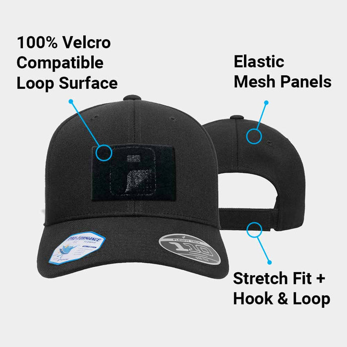 Pro-Formance Premium Curved Bill Flexfit + Adjustable Hat by Pull Patch (Black)