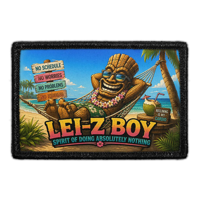 Lei-Z Boy - Spirit of Doing Absolutely Nothing  - Meta Data - Crop Image Text - - Removable Patch - Pull Patch - Removable Patches For Authentic Flexfit and Snapback Hats
