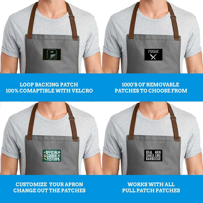 Pull Patch Craftsman Style Full Length BBQ & Baking Apron - Ash Grey