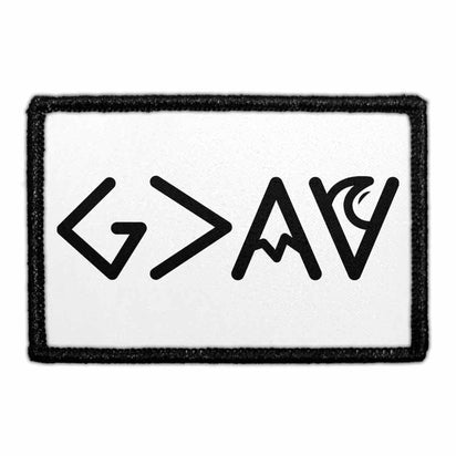 God is Greater Than Highs and Lows - Black and White - Sharp - Removable Patch - Pull Patch - Removable Patches For Authentic Flexfit and Snapback Hats