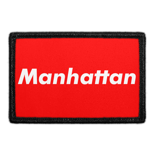 Manhattan - Red - Removable Patch - Pull Patch - Removable Patches For Authentic Flexfit and Snapback Hats