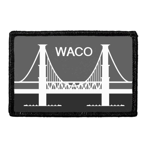 Waco City Flag - Black and White - Removable Patch - Pull Patch - Removable Patches For Authentic Flexfit and Snapback Hats