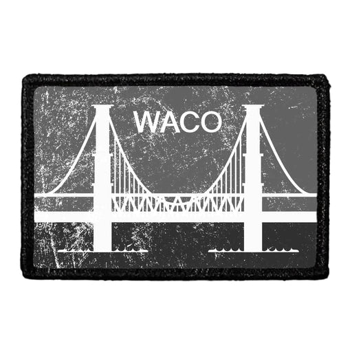 Waco City Flag - Black and White - Distressed - Removable Patch - Pull Patch - Removable Patches For Authentic Flexfit and Snapback Hats