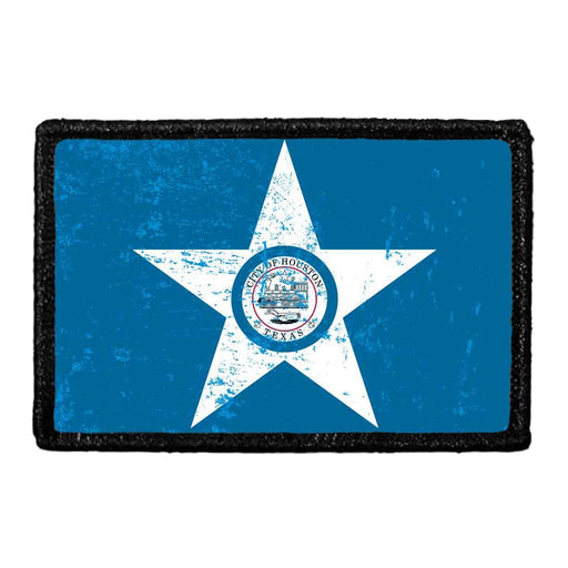 Houston City Flag - Color - Distressed - Removable Patch - Pull Patch - Removable Patches For Authentic Flexfit and Snapback Hats