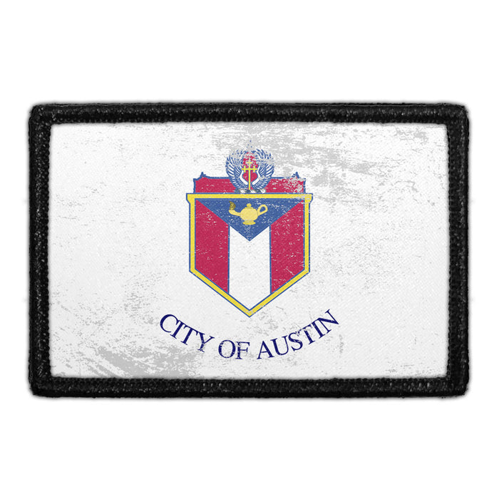 Austin City Flag - Color - Distressed - Removable Patch - Pull Patch - Removable Patches For Authentic Flexfit and Snapback Hats