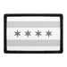Chicago City Flag - Black and White - Removable Patch - Pull Patch - Removable Patches For Authentic Flexfit and Snapback Hats