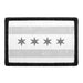 Chicago City Flag - Black And White Distressed - Pull Patch - Removable Patch - For Authentic Flexfit and Snapback Hats