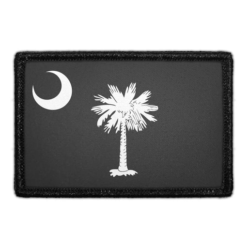 South Carolina State Flag - Black and White - Removable Patch - Pull Patch - Removable Patches For Authentic Flexfit and Snapback Hats