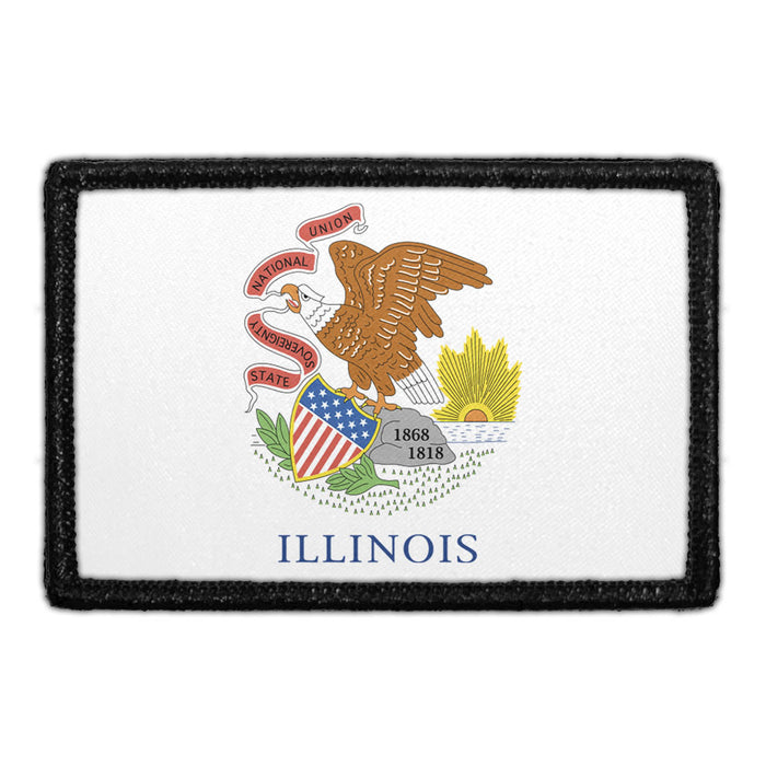 Illinois State Flag - Color - Removable Patch - Pull Patch - Removable Patches For Authentic Flexfit and Snapback Hats