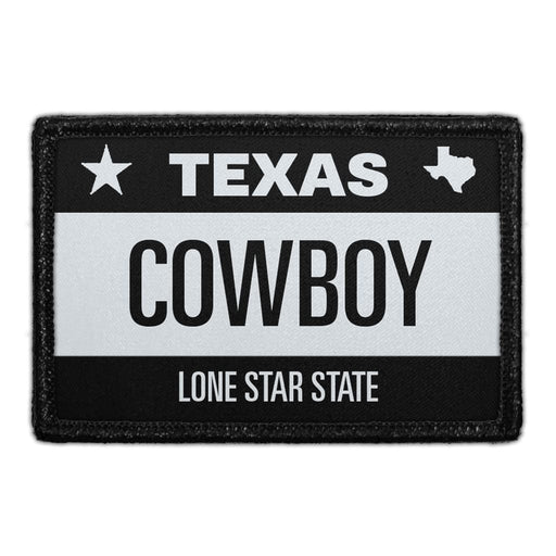 Cowboy - Texas License Plate - Removable Patch - Pull Patch - Removable Patches For Authentic Flexfit and Snapback Hats
