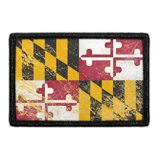 Maryland State Flag - Color - Distressed - Removable Patch - Pull Patch - Removable Patches For Authentic Flexfit and Snapback Hats