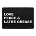 Love, Peace and Latke Grease - Removable Patch - Pull Patch - Removable Patches For Authentic Flexfit and Snapback Hats