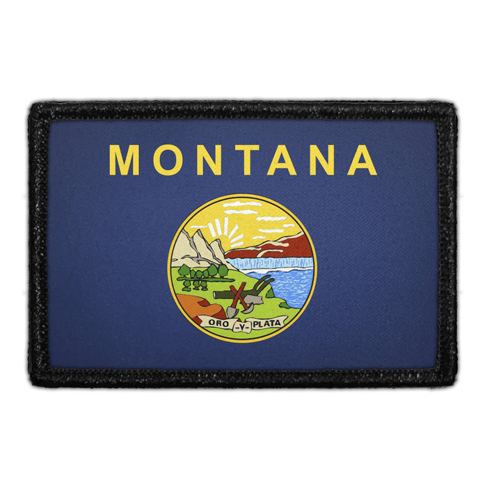 Montana State Flag - Color - Removable Patch - Pull Patch - Removable Patches For Authentic Flexfit and Snapback Hats