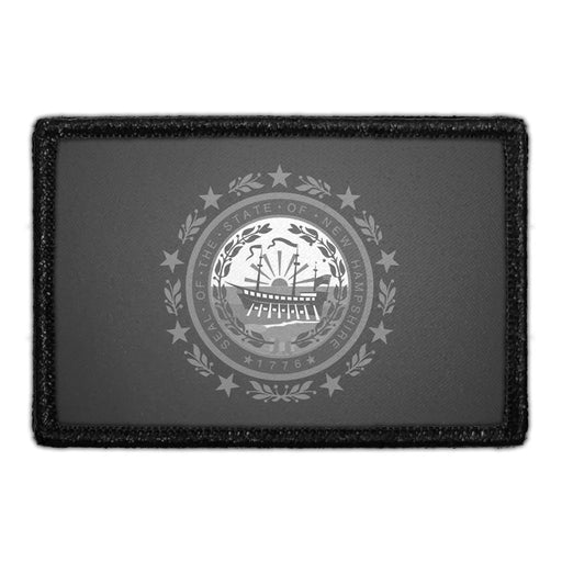 New Hampshire State Flag - Black and White - Removable Patch - Pull Patch - Removable Patches For Authentic Flexfit and Snapback Hats