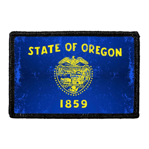 Oregon State Flag - Color - Distressed - Removable Patch - Pull Patch - Removable Patches For Authentic Flexfit and Snapback Hats