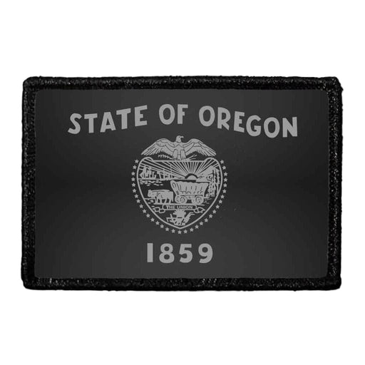 Oregon State Flag - Black and White - Removable Patch - Pull Patch - Removable Patches For Authentic Flexfit and Snapback Hats