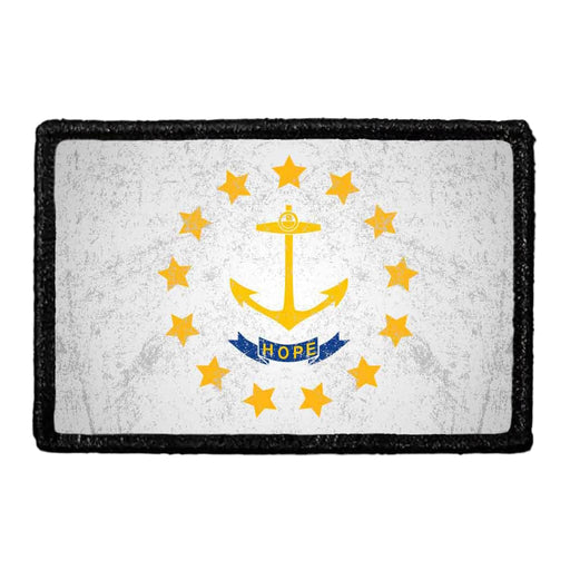 Rhode Island State Flag - Color - Distressed - Removable Patch - Pull Patch - Removable Patches For Authentic Flexfit and Snapback Hats