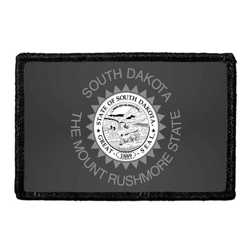 South Dakota State Flag - Black and White - Removable Patch - Pull Patch - Removable Patches For Authentic Flexfit and Snapback Hats