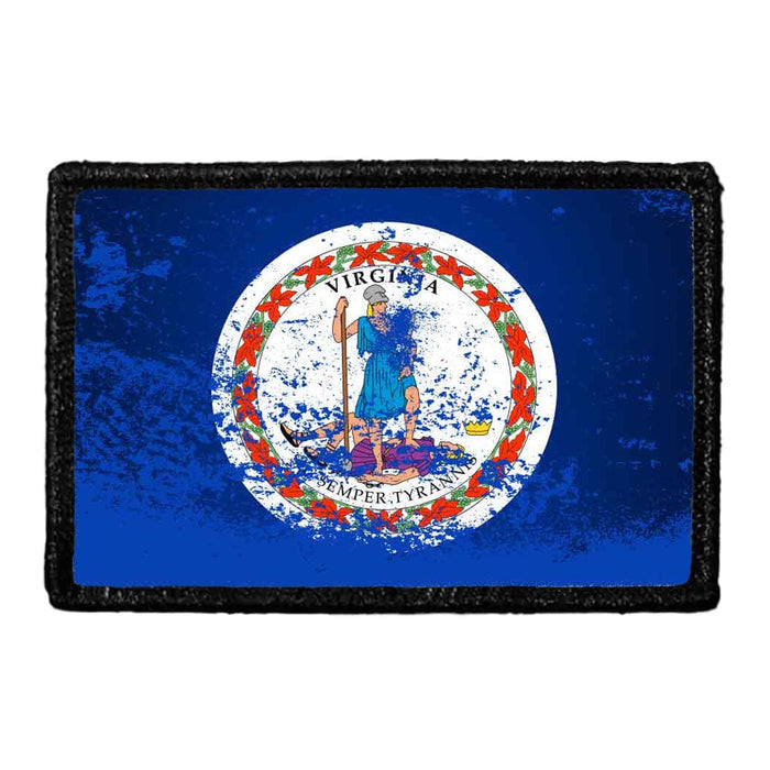 Virginia State Flag - Color - Distressed - Removable Patch - Pull Patch - Removable Patches For Authentic Flexfit and Snapback Hats