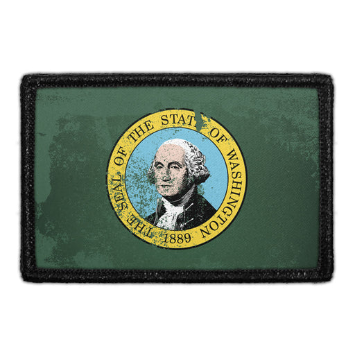 Washington State Flag - Color - Distressed - Removable Patch - Pull Patch - Removable Patches For Authentic Flexfit and Snapback Hats