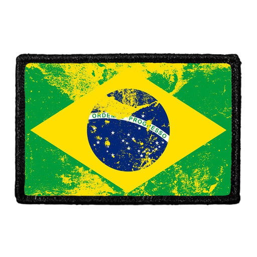 Brazil Flag - Color - Distressed - Removable Patch - Pull Patch - Removable Patches For Authentic Flexfit and Snapback Hats
