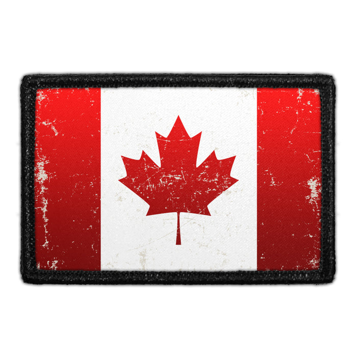 Canada Flag - Color - Distressed - Removable Patch - Pull Patch - Removable Patches For Authentic Flexfit and Snapback Hats