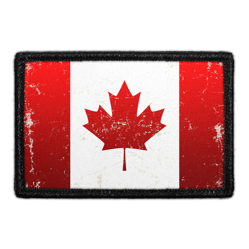 Canada Flag - Color - Distressed - Removable Patch - Pull Patch - Removable Patches For Authentic Flexfit and Snapback Hats