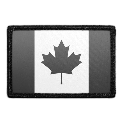 Canada Flag - Black and White - Removable Patch - Pull Patch - Removable Patches For Authentic Flexfit and Snapback Hats