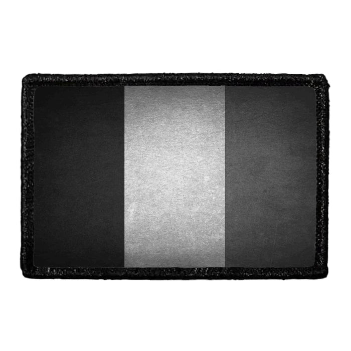 France Flag - Black and White - Distressed - Removable Patch - Pull Patch - Removable Patches For Authentic Flexfit and Snapback Hats