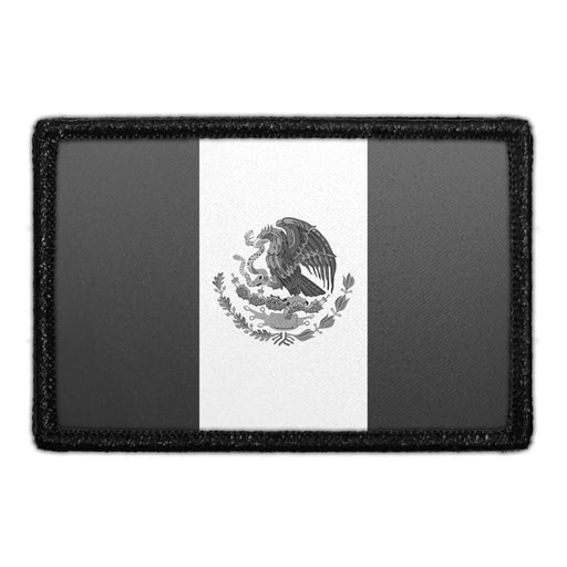 Mexico Flag - Black and White - Removable Patch - Pull Patch - Removable Patches For Authentic Flexfit and Snapback Hats