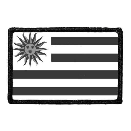 Uruguay Flag - Black and White - Removable Patch - Pull Patch - Removable Patches For Authentic Flexfit and Snapback Hats