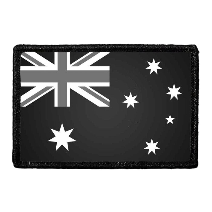Australia Flag - Black and White - Removable Patch - Pull Patch - Removable Patches For Authentic Flexfit and Snapback Hats