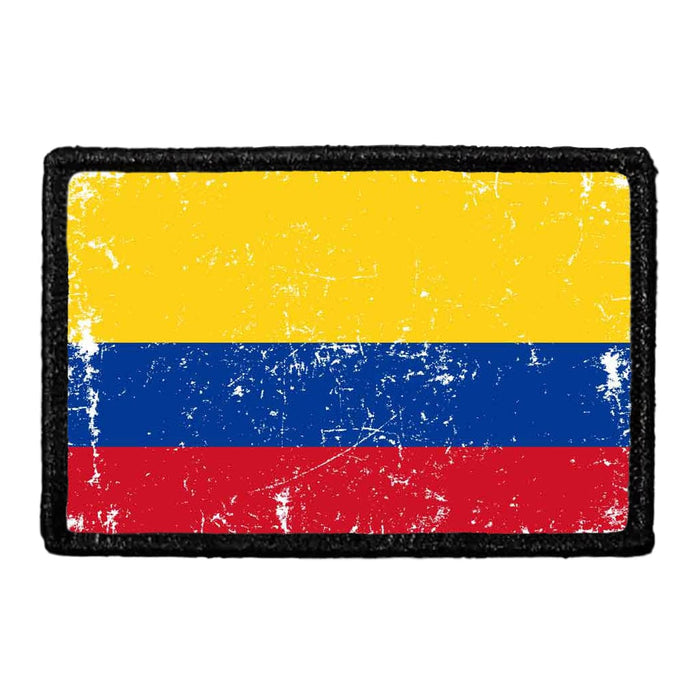 Columbia Flag - Color - Distressed - Removable Patch - Pull Patch - Removable Patches For Authentic Flexfit and Snapback Hats