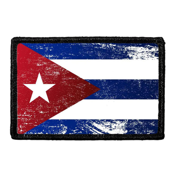Cuba Flag - Color - Distressed - Removable Patch - Pull Patch - Removable Patches For Authentic Flexfit and Snapback Hats