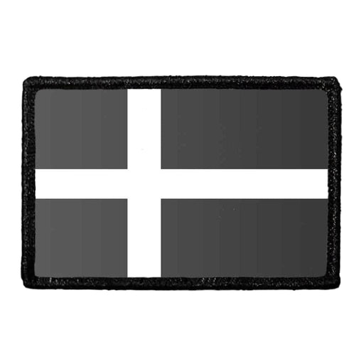 Denmark Flag - Black and White - Removable Patch - Pull Patch - Removable Patches For Authentic Flexfit and Snapback Hats