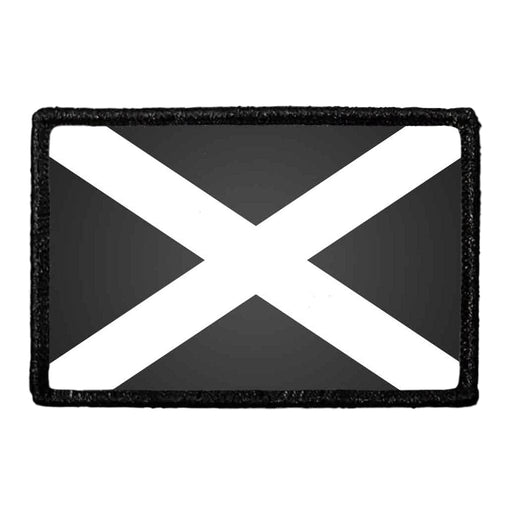 Scotland Flag - Black and White - Removable Patch - Pull Patch - Removable Patches For Authentic Flexfit and Snapback Hats