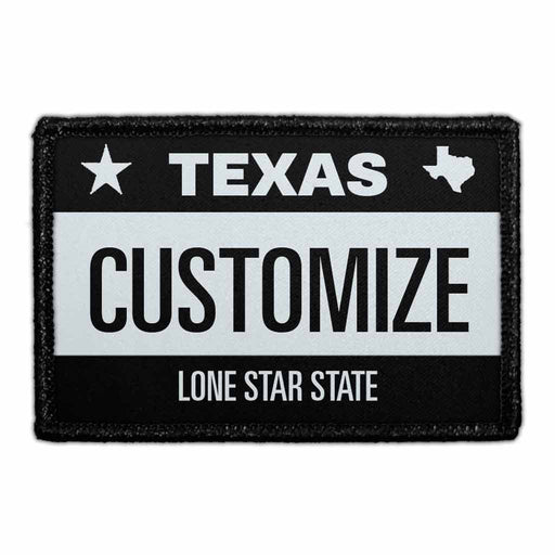 Customizable - Texas License Plate - Removable Patch - Pull Patch - Removable Patches For Authentic Flexfit and Snapback Hats